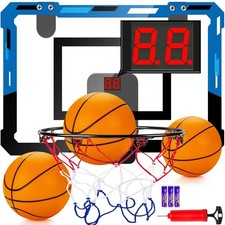 Basketball Hoop Indoor for Kids Adults with Scorer with 2 Scoring Methods, Do...