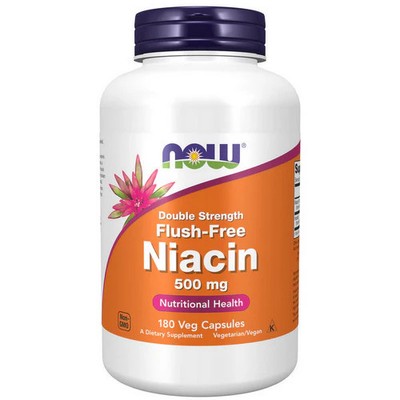 Flush-Free Niacin 180 Vcaps 500mg by Now Foods