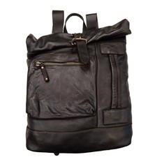 Zaino in Pelle Artigianale bayside Fatto a Mano in Italia Pelle Vintage nero