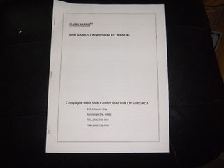 GANG WARS  SNK ORIGINAL ARCADE  game  manual