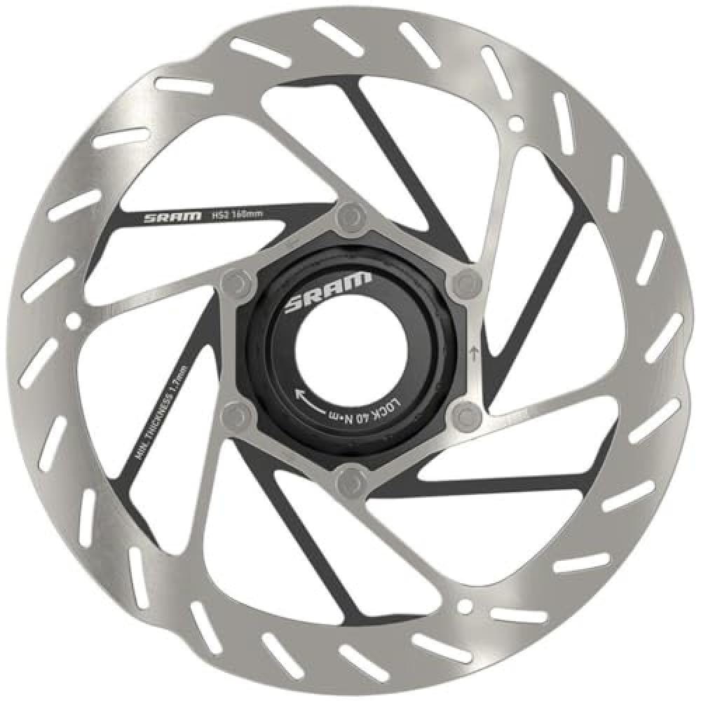 DISCO FRENO SRAM HS2 CENTERLOCK 160mm PLATA/NEGRO - NUOVO