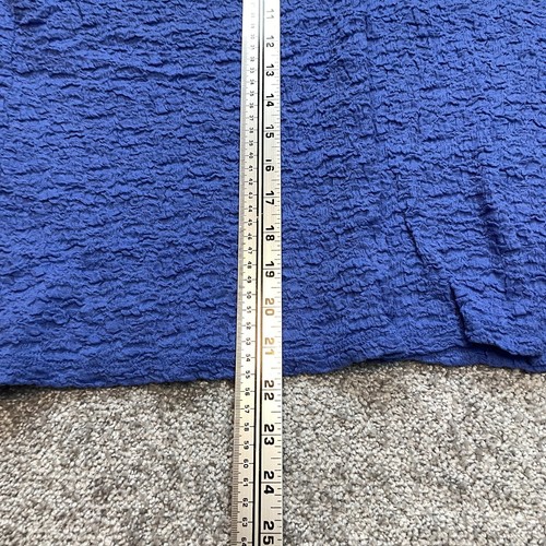 Jaclyn Smith Blouse Shirt Womens XXL Blue Short Sleeve Textured Stretch Casual - Picture 6 of 9