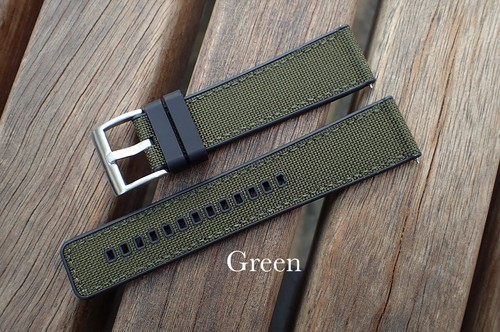 MIL - SPEC Hybrid Premium Canvas & FKM Gummi Schnellspanner Uhrenarmbänder 20-22 mm - Bild 26 von 30