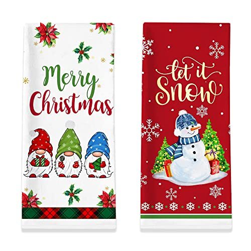 Christmas Kitchen Towels, Merry Christmas Towels Set 18" x 28" Christmas-2022 - Bild 1 von 7