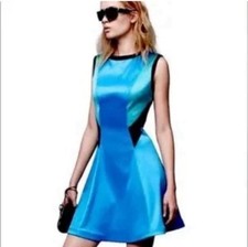 Prabal Gurung Target Dress 6 Blue Sleeveless Cotton Stretch New With Tags