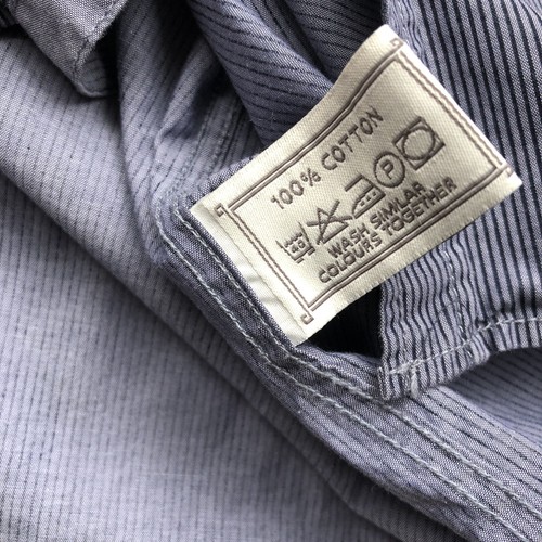 Diesel Vintage Men’s Military Style Button Up Striped Cotton Shirt Blue Size L - Picture 11 of 16