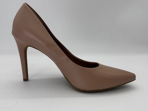 Christian Siriano Habit Nude Faux Leather Pointed Toe High Heels Size 11 - Picture 4 of 14