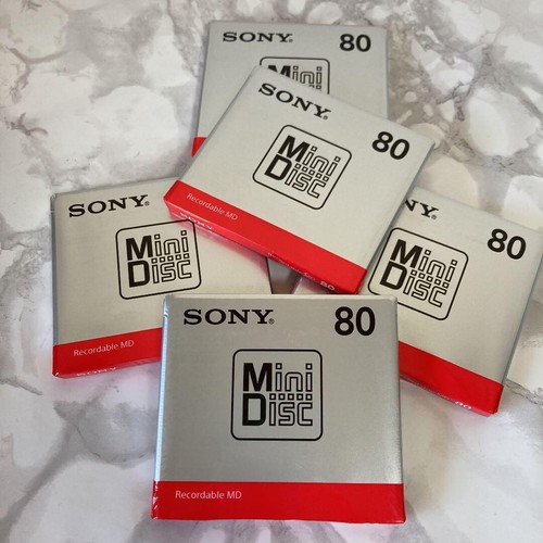 Sony MDW80T MD 80 Minuten Recordable Blank MiniDisc 5 Stück Set - Bild 3 von 3