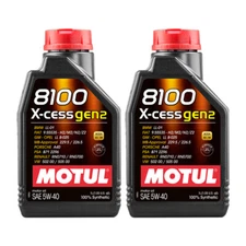 Motul 8100 X-Cess Gen2 5W40 (1 Liter) 109774 (2 Pack) - 8100 X-Cess 5W40
