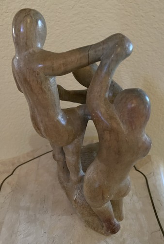 HENRY MOORE Type - MCM Mid Century Modern - Carved Granite Abstract Family JS - Picture 4 of 13