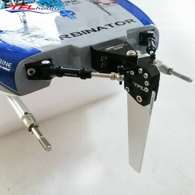 Timón catamarán CNC 57x112 mm aluminio negro para barco catamarán de 40"" o menos Foto 4 de 4