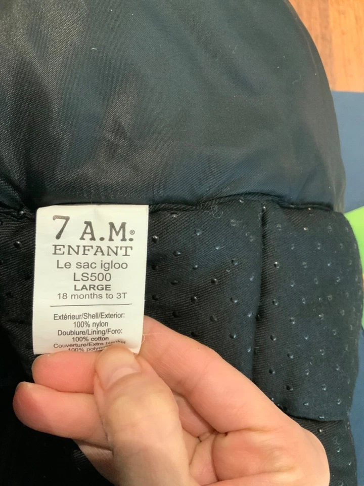 7 AM ENFANT Le Sac Igloo 500 Stoller Cover. BLACK Large 18 Months-3T - Image 4 of 4