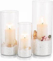 Stumpenkerzen Glas Kerzenhalter Set: Modernes Windlicht FüR Hochzeit & Tischdeko