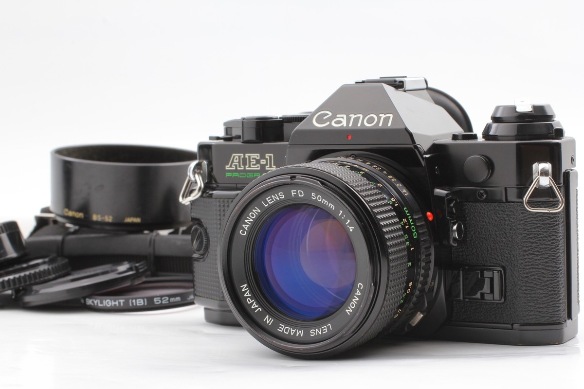 [N MINT] Canon AE-1 Program 35mm film Camera body NEW FD 50mm F1.4 Lens  JAPAN