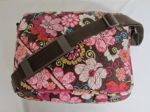VERA BRADLEY Rosa Marrón MOD ROSA FLORAL MENSAJERO Bandolera ORDENADOR Maletín - Imagen 9 de 9