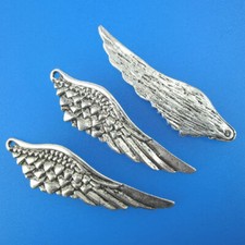 6pcs 47 13mm Antiqued Silver Wing Charm Pendant/drops G0273