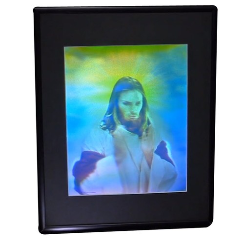 Jesus (Large) Stereogram 3D Collectible Hologram Picture - EMBOSSED - Framed - Picture 8 of 12