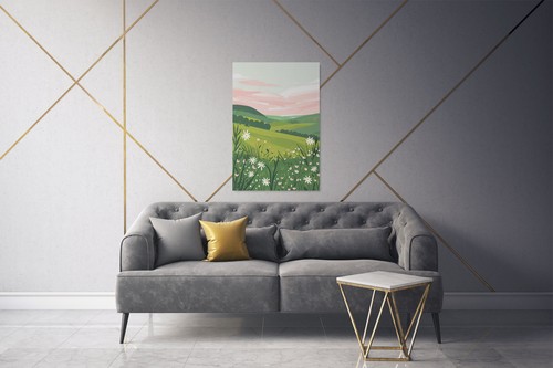 Serene Meadow Canvas Wall Art Print, Modern Home Decor - Picture 14 of 17