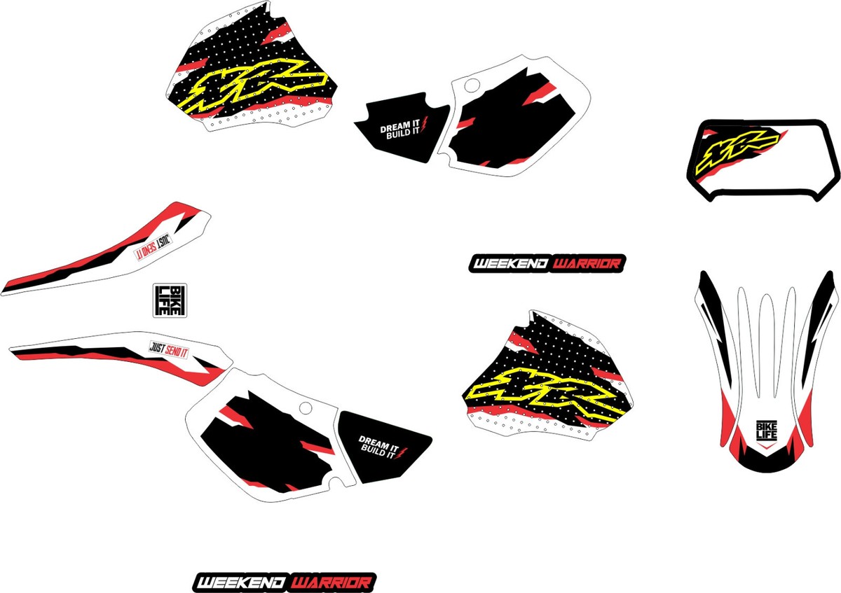 Honda XR400 XR250 Graphics Decal Kit XR 400 250 1996 - 2004
