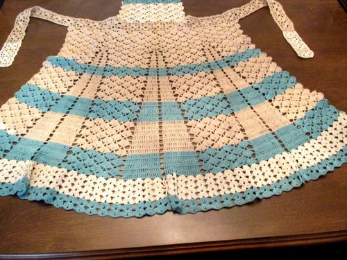 Apron Hand Crocheted Bib Style Very Colorful Grandma Core(217-50) - Picture 4 of 4