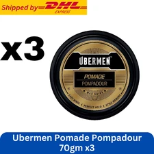 Ubermen Pomade Pompadour Perfect Hold Style Memory Max Shine (70g x3)