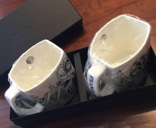 FRANCK MULLER Original 'Crazy Hour' Pottery Pair Mug cup wz/Box Super Rare F/S - Picture 5 of 8
