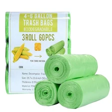 	Small Trash Bags Biodegradable Compost Trash Bags Recycling Eco-Friendly Gar...