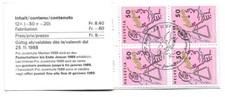 Znaczki Szwajcaria 1988 Pro Juvente zeszyt znaczkowy 12 x 0,50+0,20 sfr