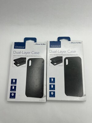 2x Insignia Dual Layer thin protective Case for Apple iPhone XS Max 6.5'' Black