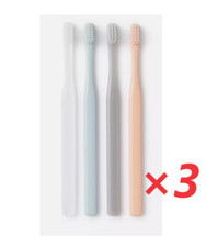 MUJI Toothbrush 4 Colors Extra Fine 3 Sets Soft Bristle JAPAN NEW