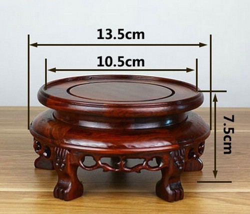 Jarrón de cerámica bonsái con patas de pecera natural con patas de palisandro base decoración - Imagen 5 de 8