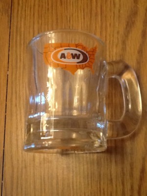 AW ROOT BEER Vintage GLASS MUG 3 1/8'' Tall United States Logo