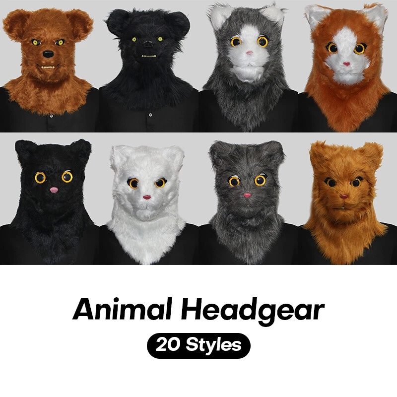 Halloween Fox Masks Movable Mouth Full Head Wolf Dog Plush Animal Masks Cosplay - Image 4 of 4