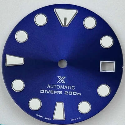 Green Luminous 28.5mm Modified Datejust Blue Watch Dial Compatible with NH35 NH3