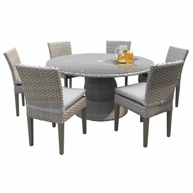 Oasis 60 Round Glass Top Patio Dining, 60 Round Glass Pedestal Dining Table