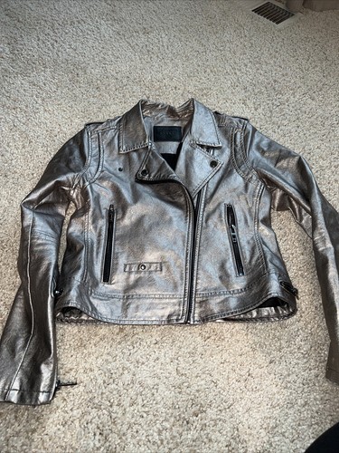 BLANK NYC Metallic Moto Jacket Size 
