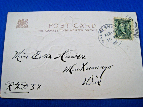 VINTAGE POSTCARD - UNITED STATES 1907 - MY HEART'S DEAREST USED - Picture 2 of 2