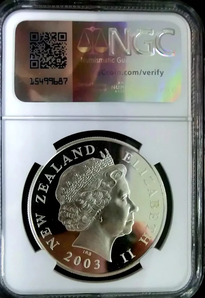 New Zealand 2003 Flight To The Ford LORD OF THE RINGS Silver $1 NGC PF67 - Image 2 of 2
