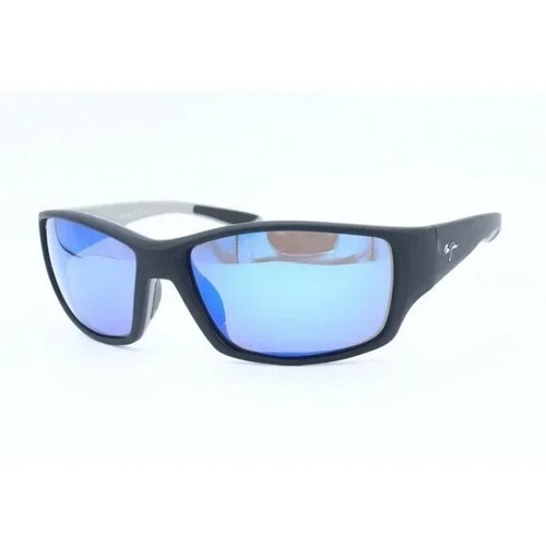 Maui Jim Local Kine MJ81053B Wrap Black Sunglasses Polarized Blue Lens