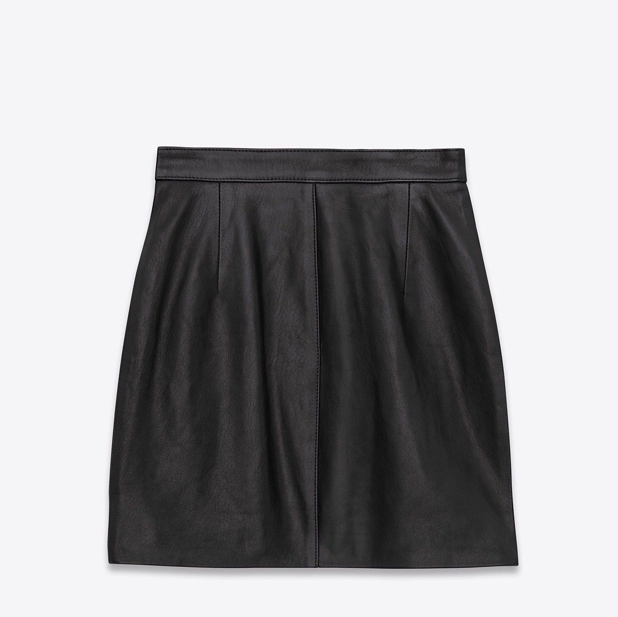 Gonna Saint Laurent (Hedi Slimane) in pelle nera con cerniera anteriore FR 38 US 6 $2.890