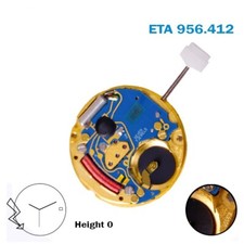 ETA 956.412 Swiss Watch Movement-3 Hands- Black Date Disk at 3-Height:0.