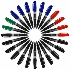 Thorntons Office Supplies Assorted Business Mini Permanent Markers Fine 24-Count