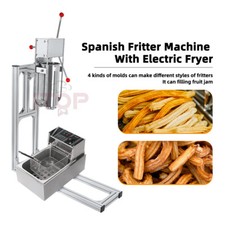 Vertikale 5L Spanisch Churros Maker Mit 6L Elektrische Friteuse 4Pcs Düsen Heavy