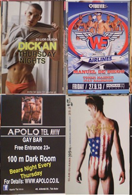 GAY INTEREST x4 MUSCLES NUDE GUYS ISRAEL ISRAELI GUY FLYER | eBay