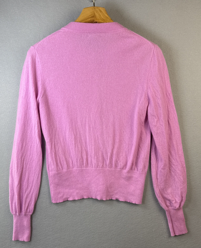 J. Crew Everyday Cashmere Cardigan Sweater Women's Size M Jeweled Buttons Barbie - Imagen 9 de 10