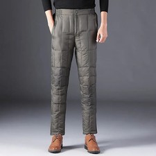 2023 White duck down thickened winter down pants, men's down pants