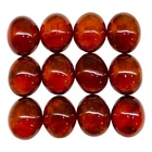 12 Pcs Natural Hessonite Garnet 11x9mm Oval Untreated Loose Untreated Gemstones