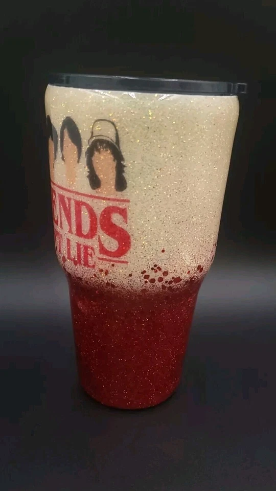 Taza vaso roja, ladrillo/crema brillo epoxi hecha a mano por Ashleefay 30 oz #TA2 Foto 3 de 4