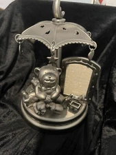Royal Limited Silver Pewter Baby Picture Frame With Music Box. 