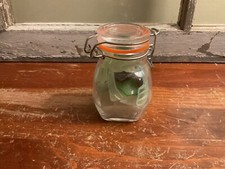 Sea Glass in a Filled Jar 3 1/4  Tall